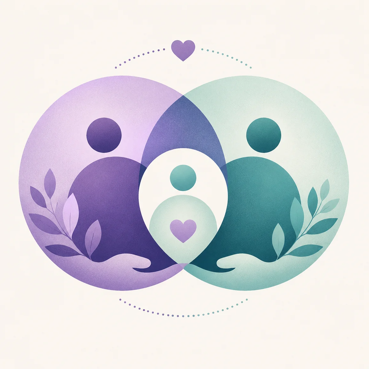Abstract geometric design representing trust and inclusion between three partners