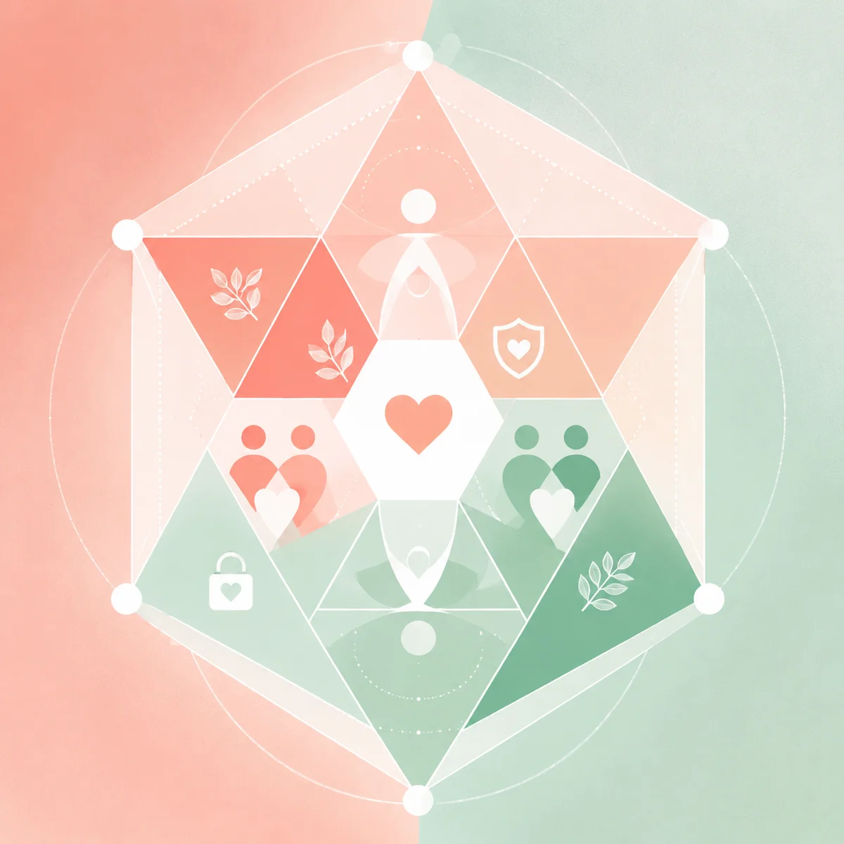 Geometric shapes visualizing emotional safety and boundaries in relationships