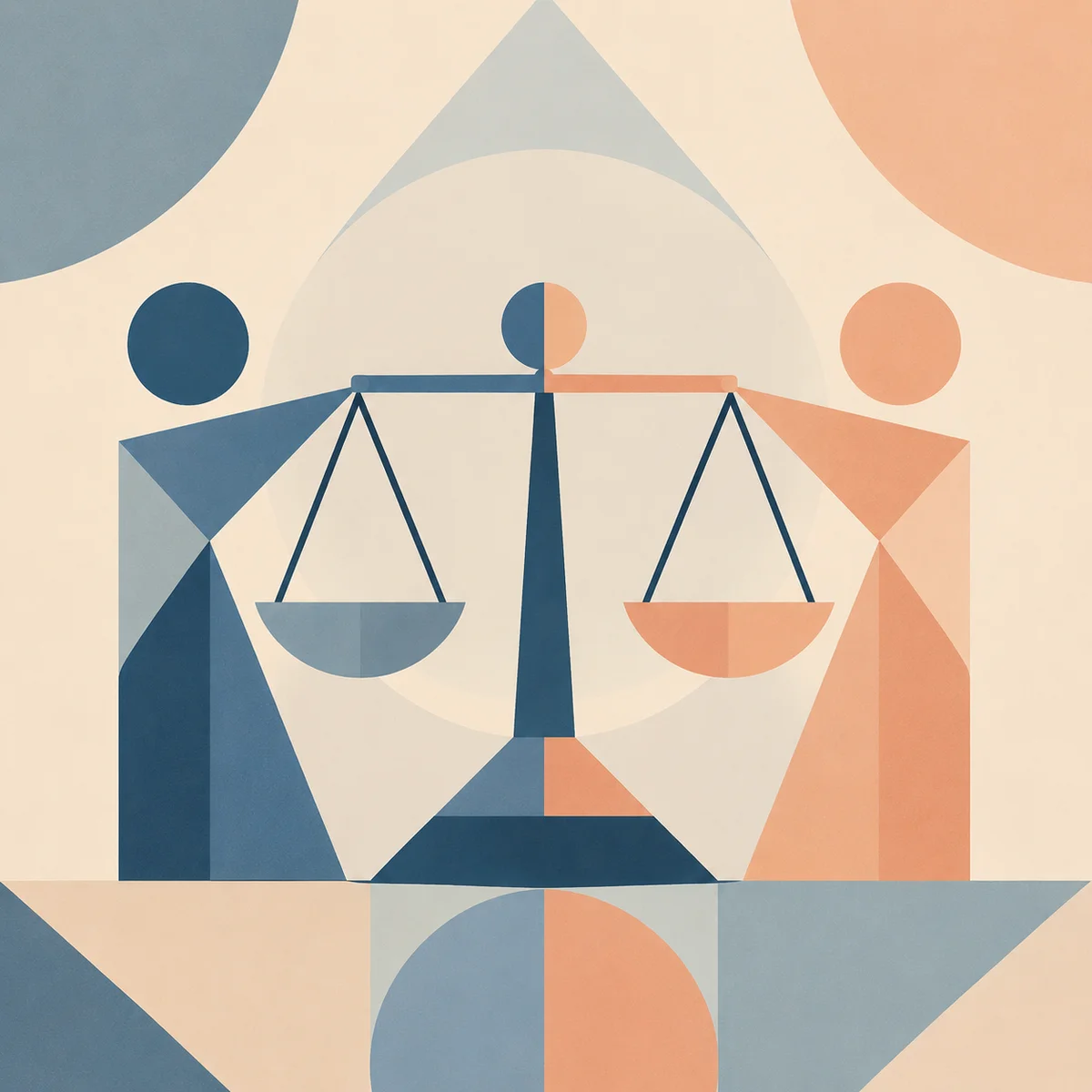 Balanced geometric composition representing equal partnership and power dynamics