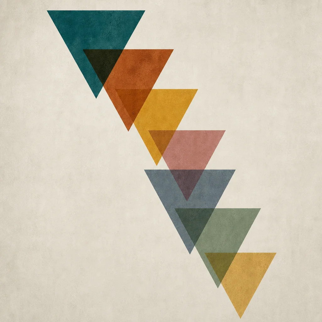 Seven geometric shapes representing common cuckold dating mistakes