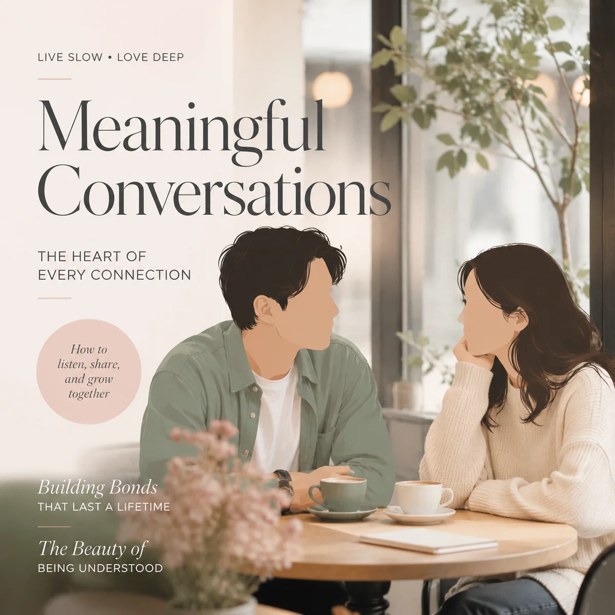 Couple having honest conversation at a cafe