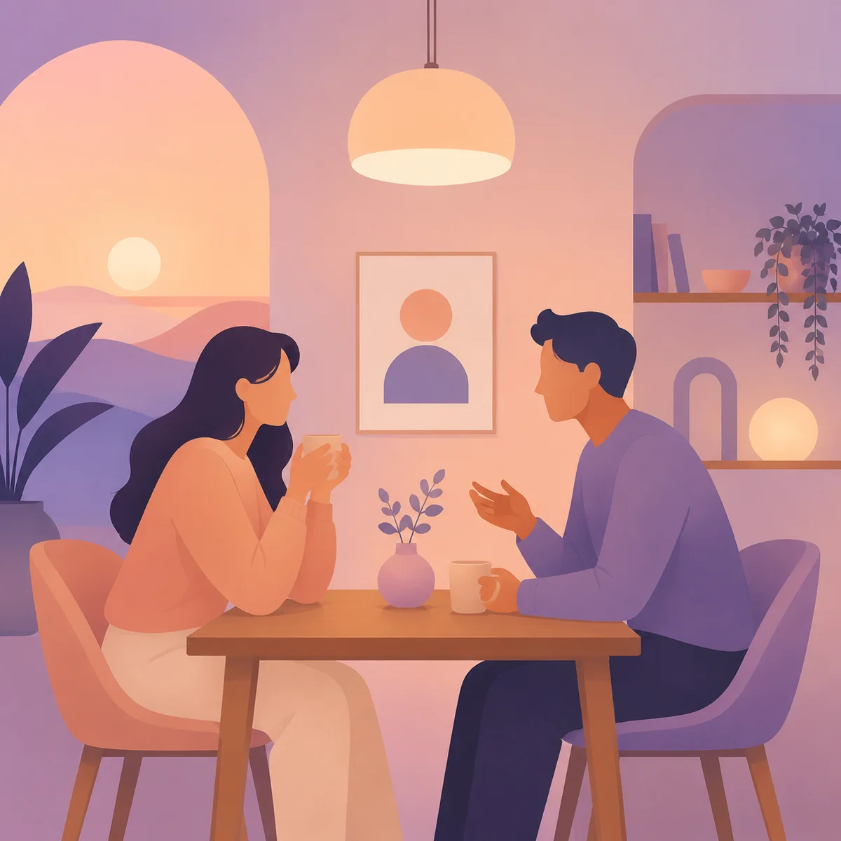 Couple discussing boundaries for finding a bull in cuckold dating