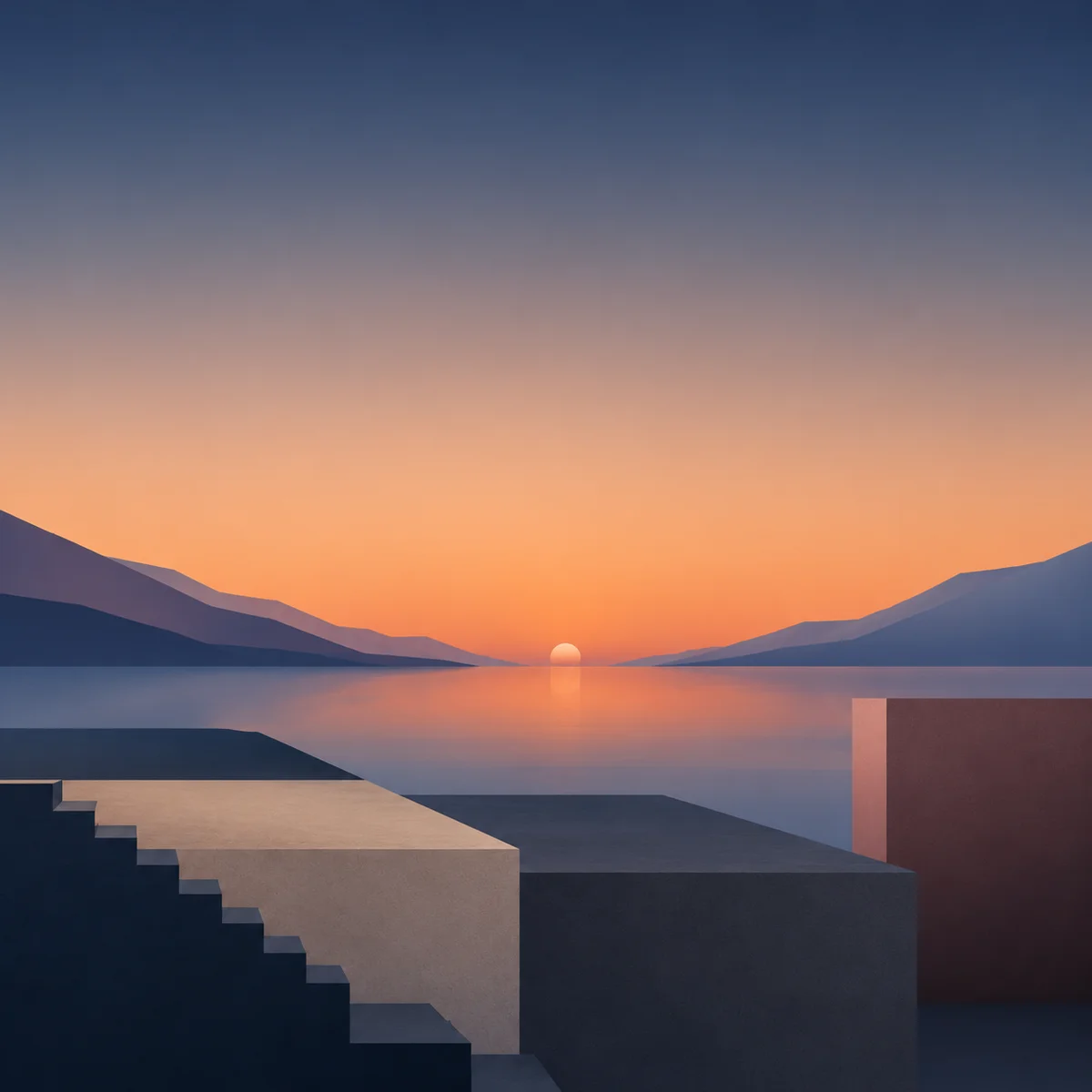 Calm abstract shapes representing stability after NRE settles in polyamorous relationships