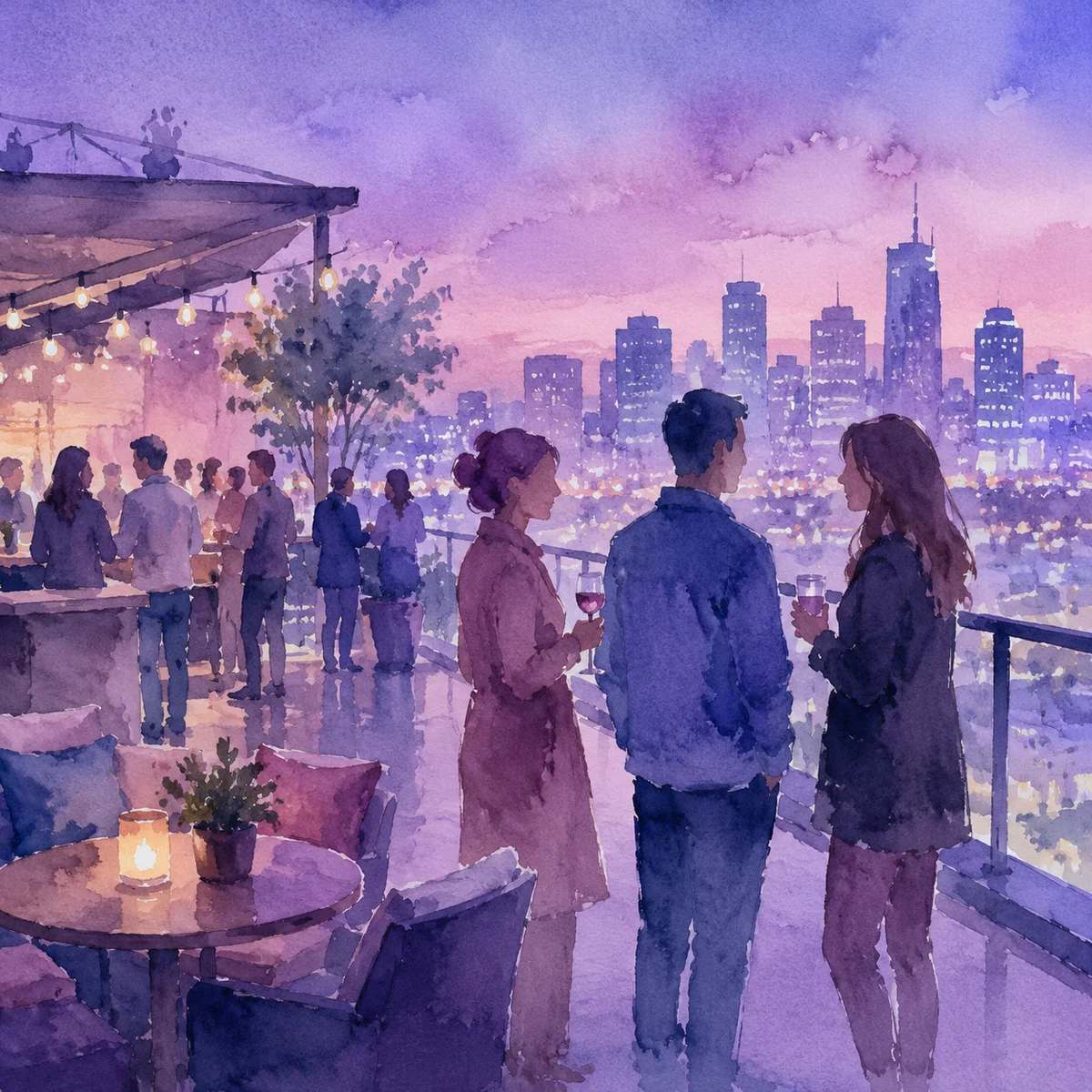 watercolor-soft illustration for meet threesome partners offline — image 6 of 6