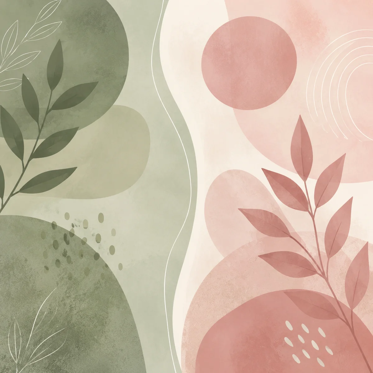 Soft abstract balanced composition with organic forms, representing the need for attention balance in FMF dynamics