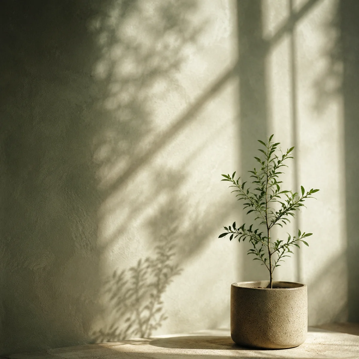 Editorial photo of a plant in soft light, symbolizing relationship growth after difficult conversations