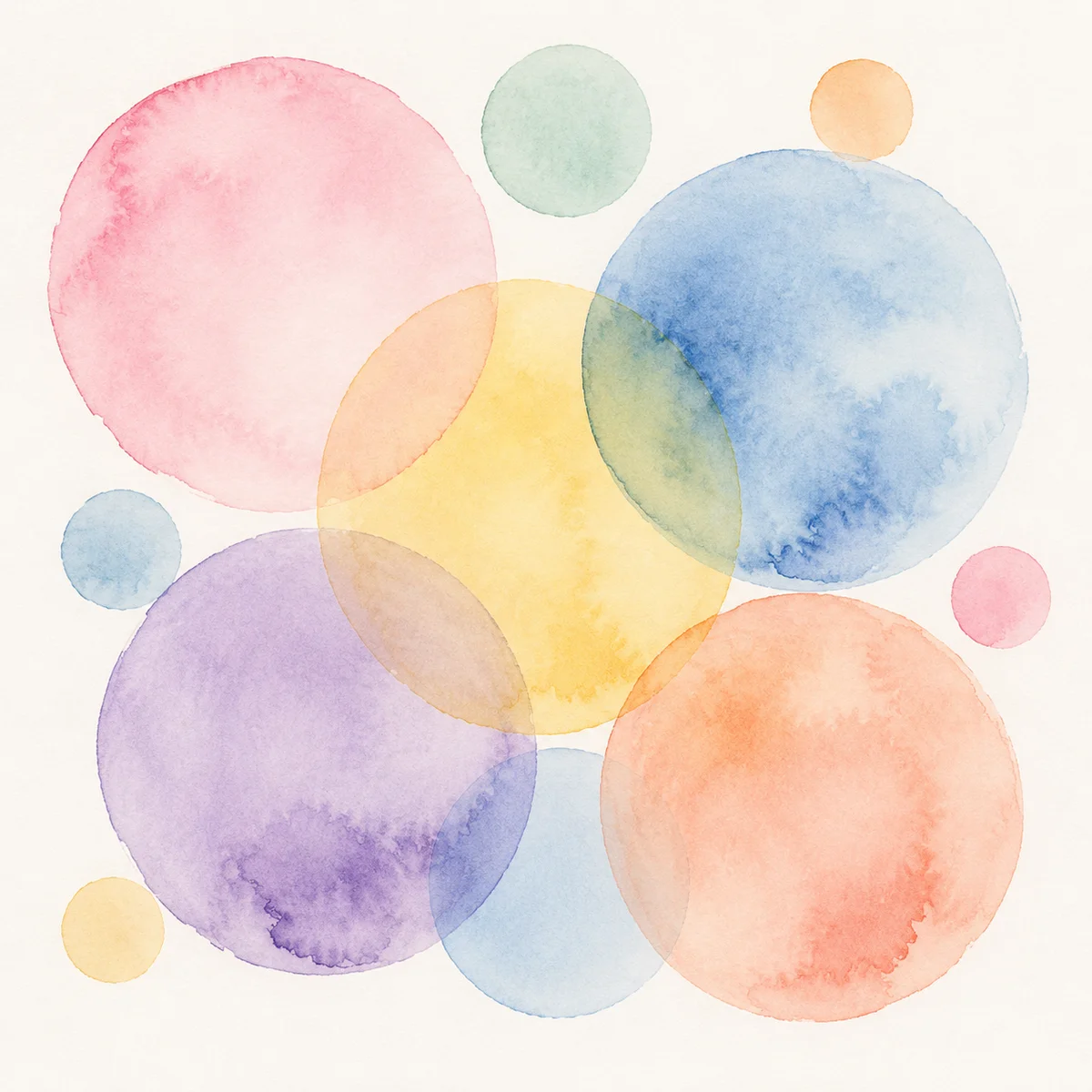 Watercolor network diagram representing polyamorous relationship structures