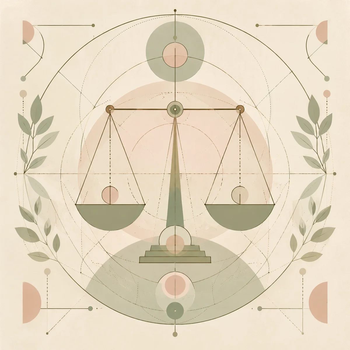 Geometric balanced scales pattern representing emotional equilibrium in relationships