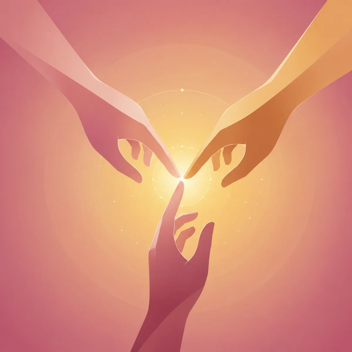 gradient-minimalist illustration for threesome body language chemistry — image 3 of 6