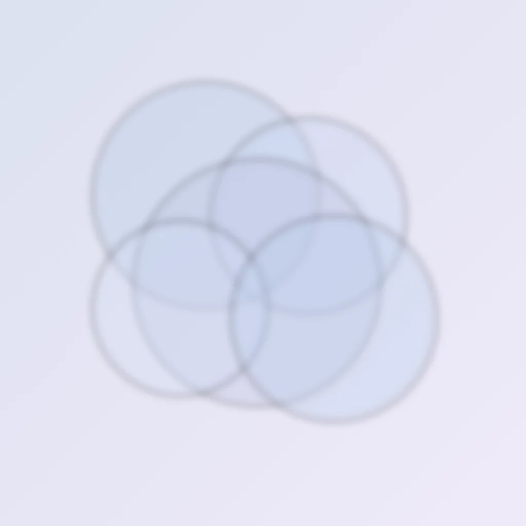 Soft abstract overlapping circles in calming blues representing emotional healing