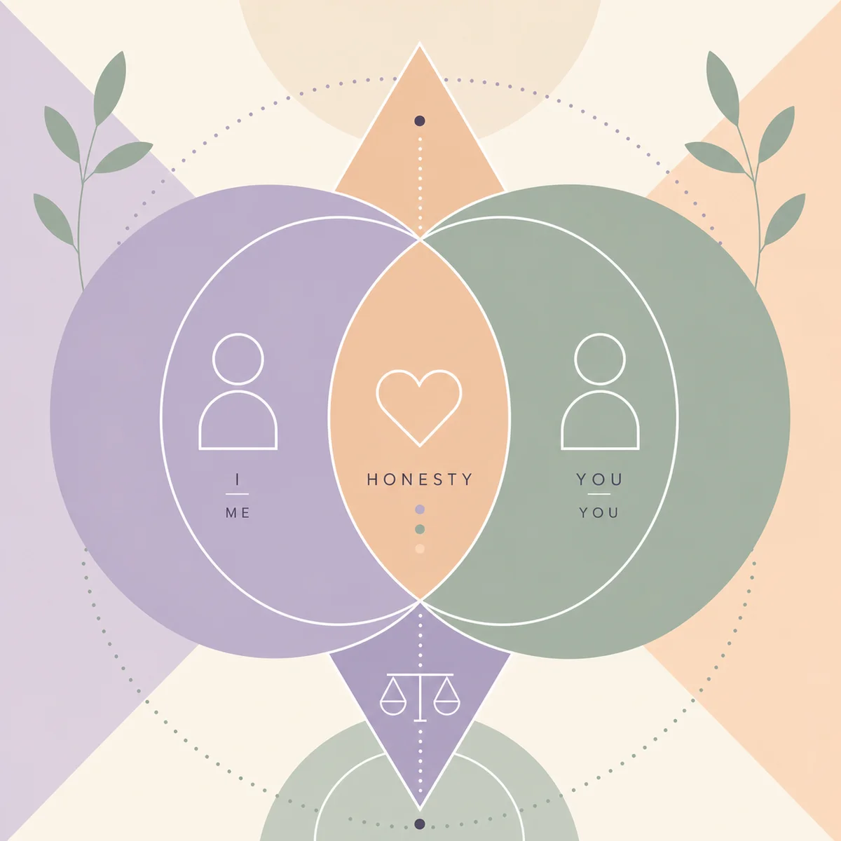 Abstract geometric shapes representing honesty and emotional connection in polyamorous relationships