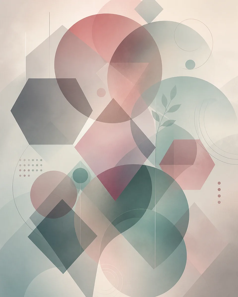 Layered transparent geometric forms symbolizing complex emotions in coming out conversations