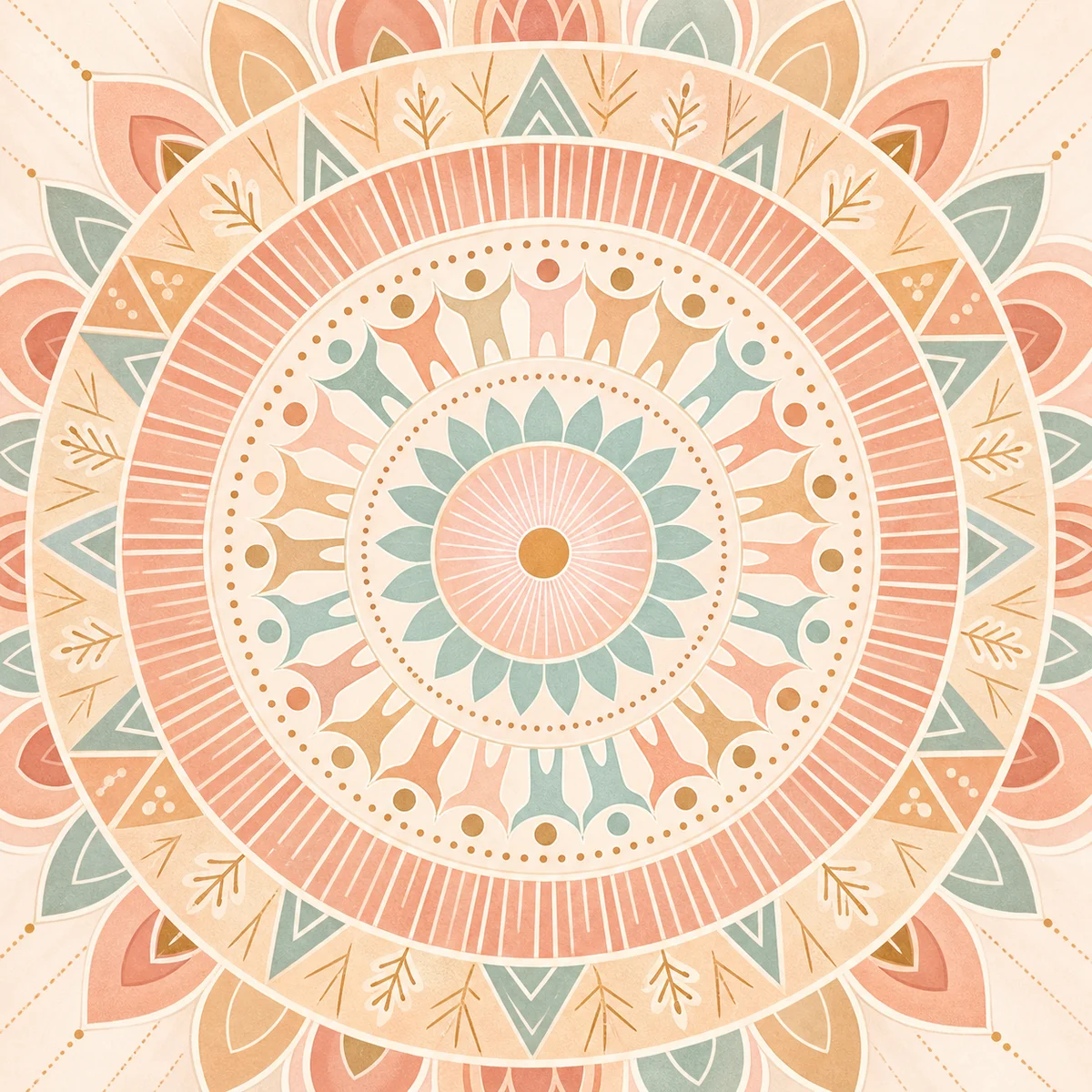 Concentric rings and radiating lines in soft colors representing community support for polyamorous individuals