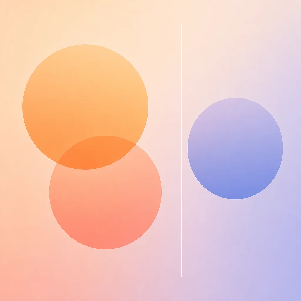 Two warm circles separated from a cooler third circle illustrating the power imbalance in couple-third partner dynamics