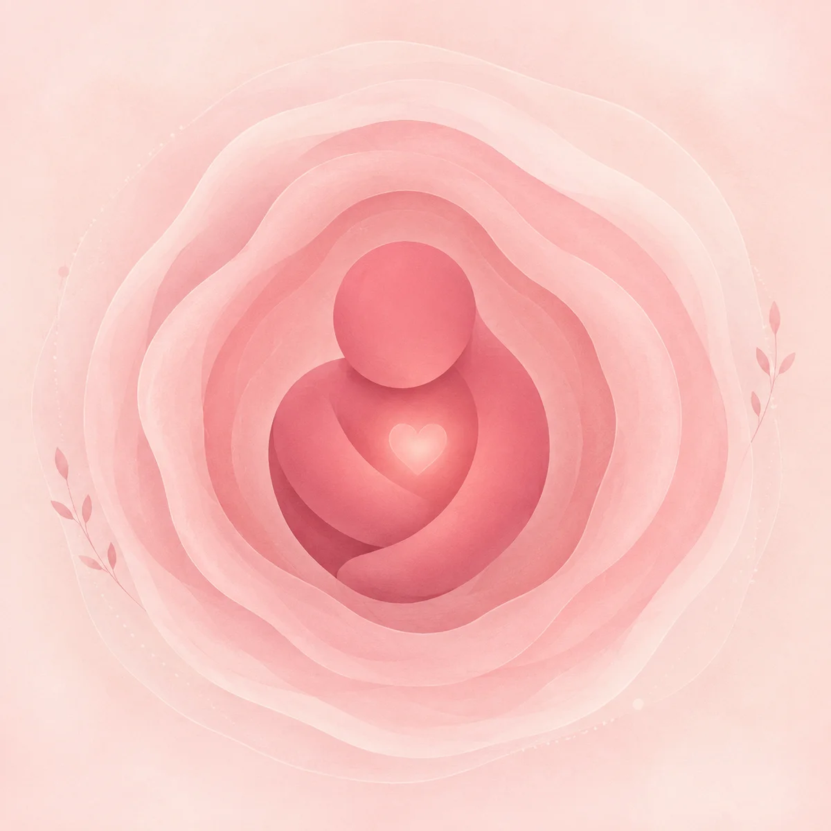 Centered abstract form with protective rings symbolizing emotional boundaries and self-care