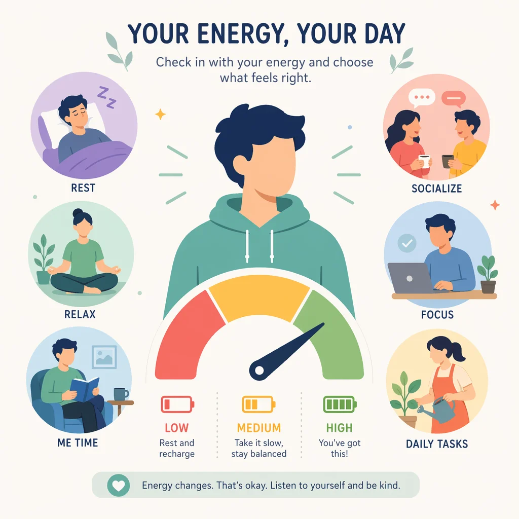 Flat vector illustration - ENM with chronic illness