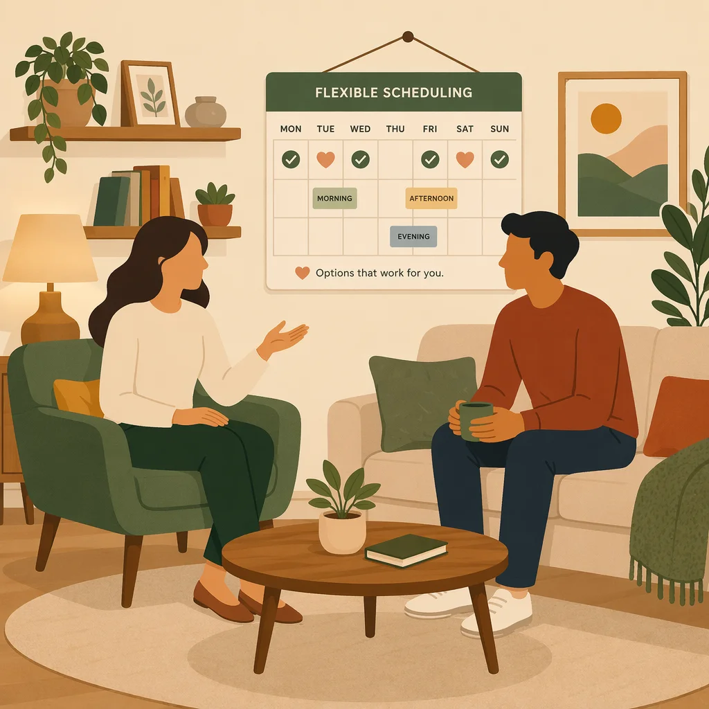 Flat vector illustration - ENM with chronic illness