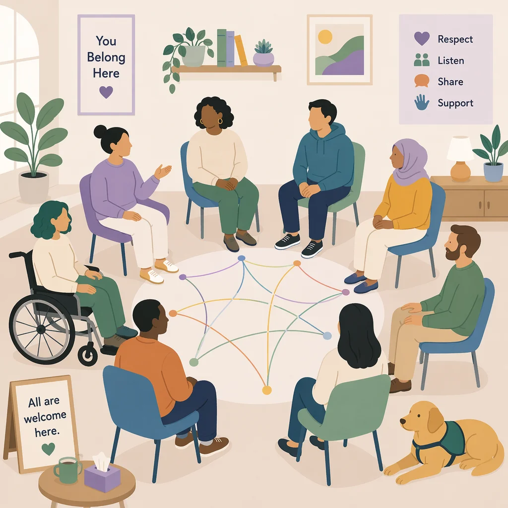 Flat vector illustration - ENM with chronic illness