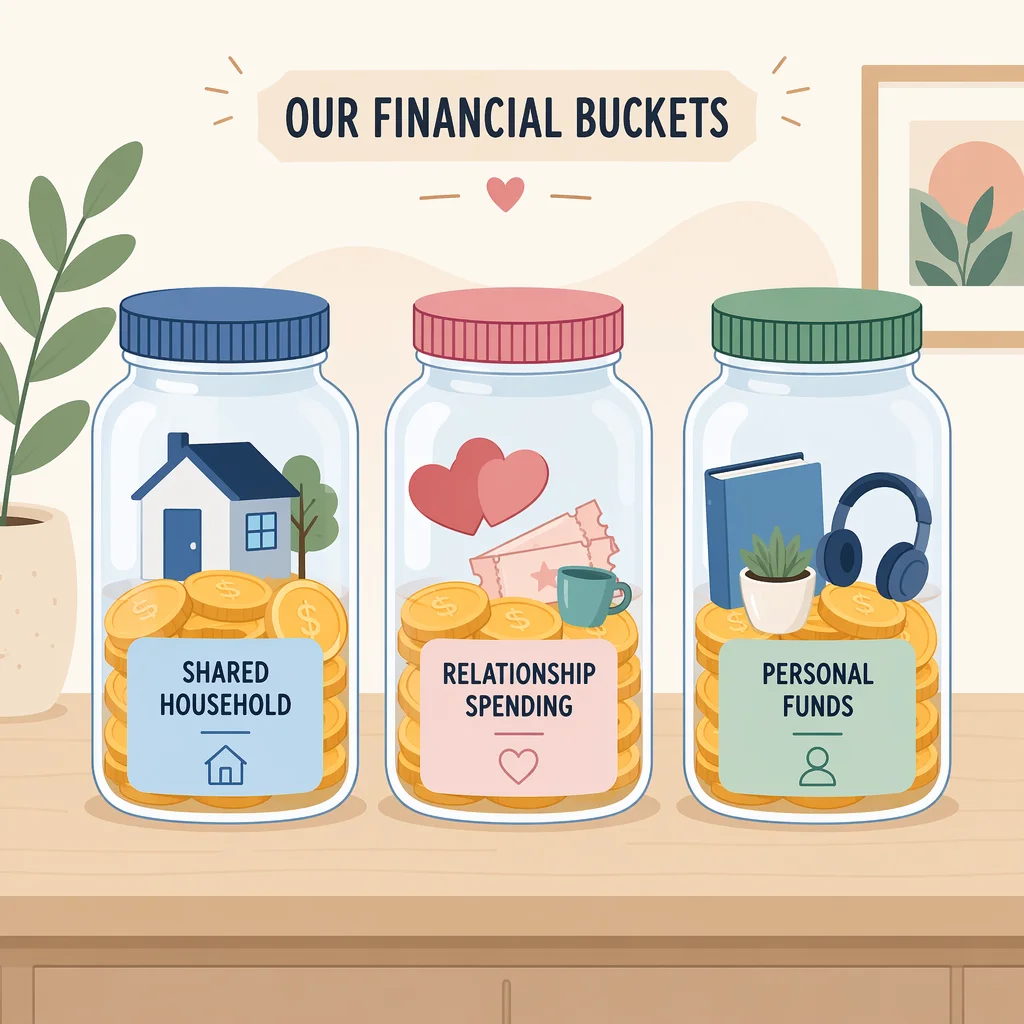 Flat vector illustration - polyamory financial planning