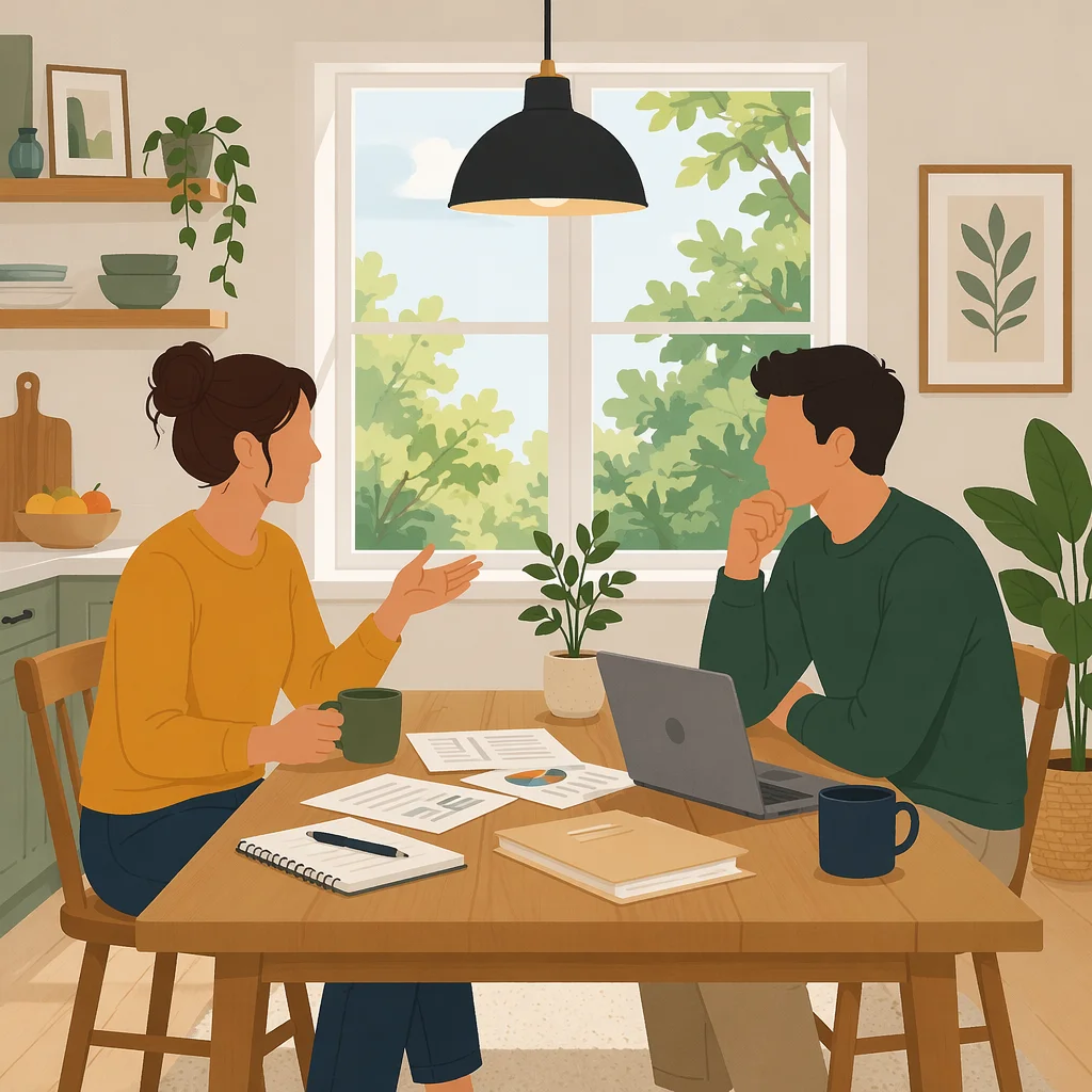 Flat vector illustration - polyamory financial planning