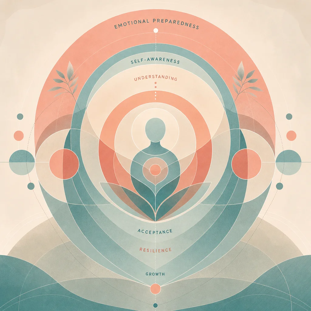 Abstract geometric composition symbolizing emotional preparation and readiness