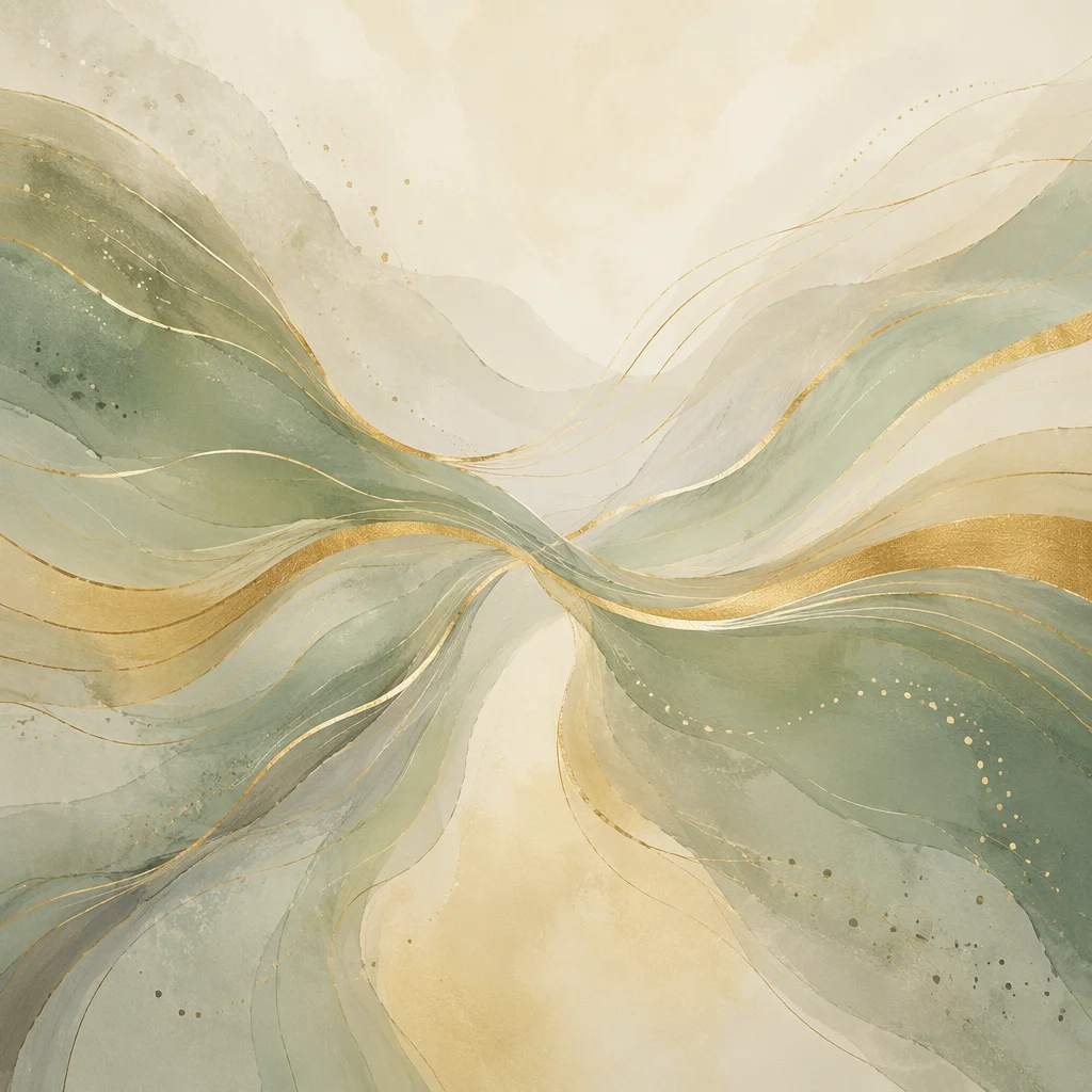 Three abstract figures in warm duotone arrangement, respecting primary relationship dynamic