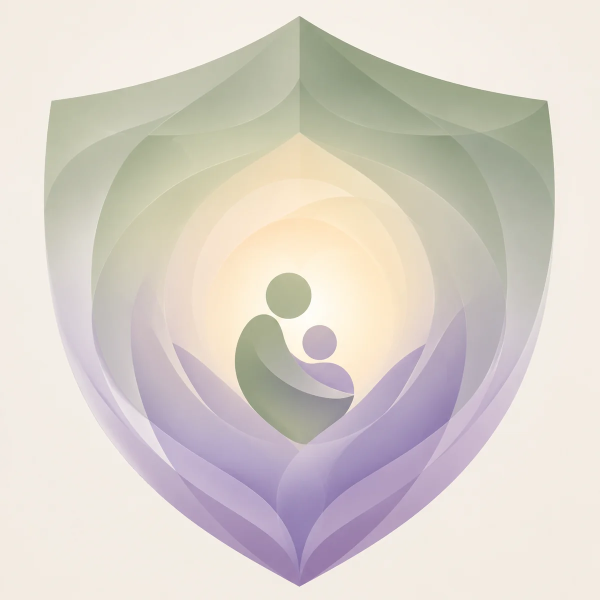 Layered gradient shield representing emotional safety and protection for third partners
