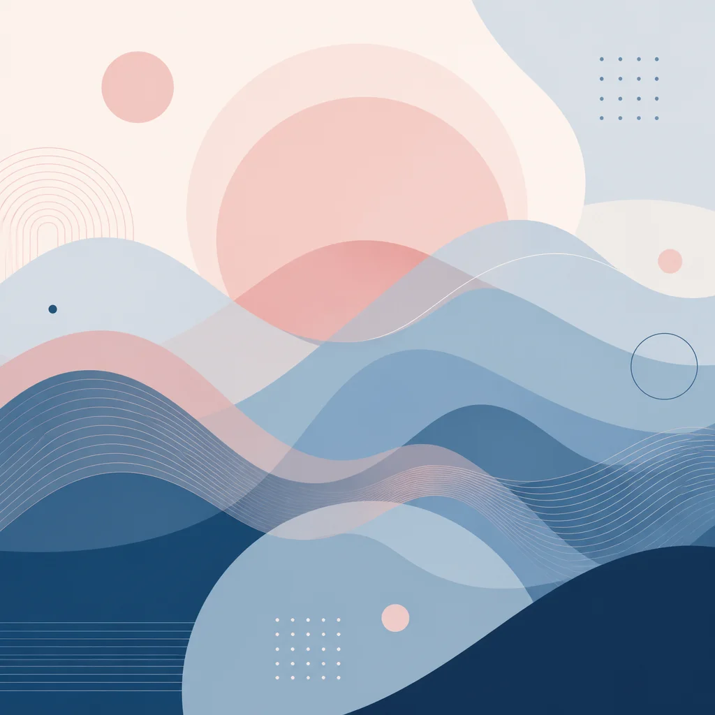 Abstract emotional waves representing feelings during a partner's date