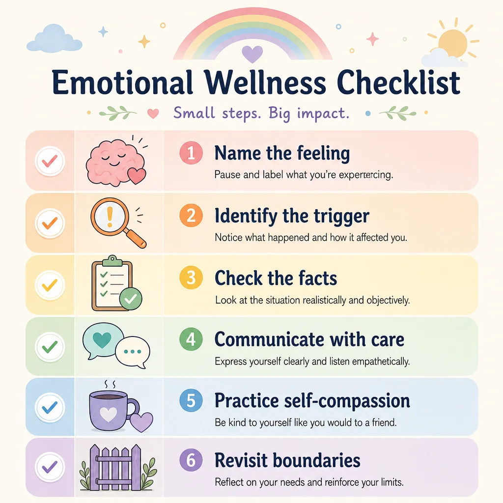 Infographic illustrating a regular self-check routine builds the emotional awareness that keeps anxiety from silently accumulating over time