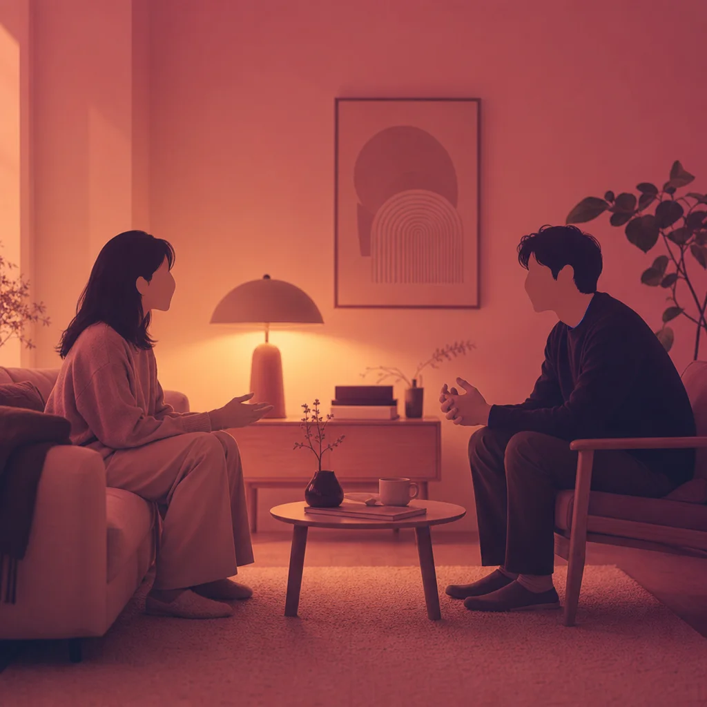 Two partners maintaining connection through open communication during new relationship energy in polyamory