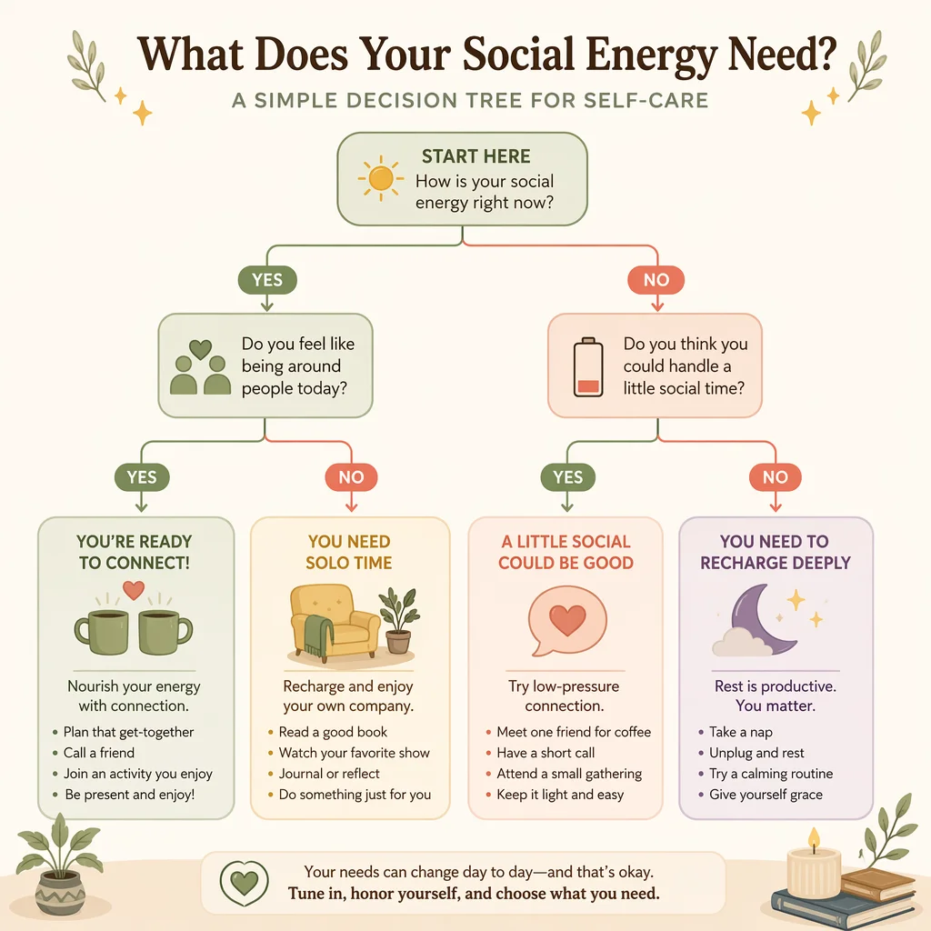 Social energy management decision tree infographic