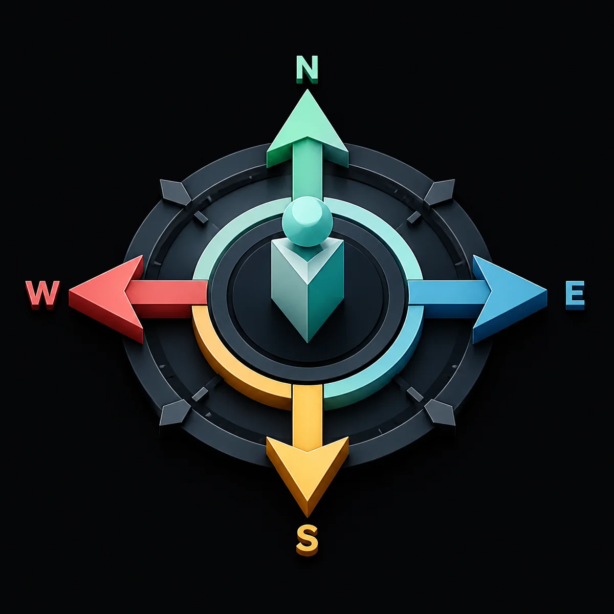 Isometric bridge connecting two islands with a figure at the midpoint representing the third partner's connecting role