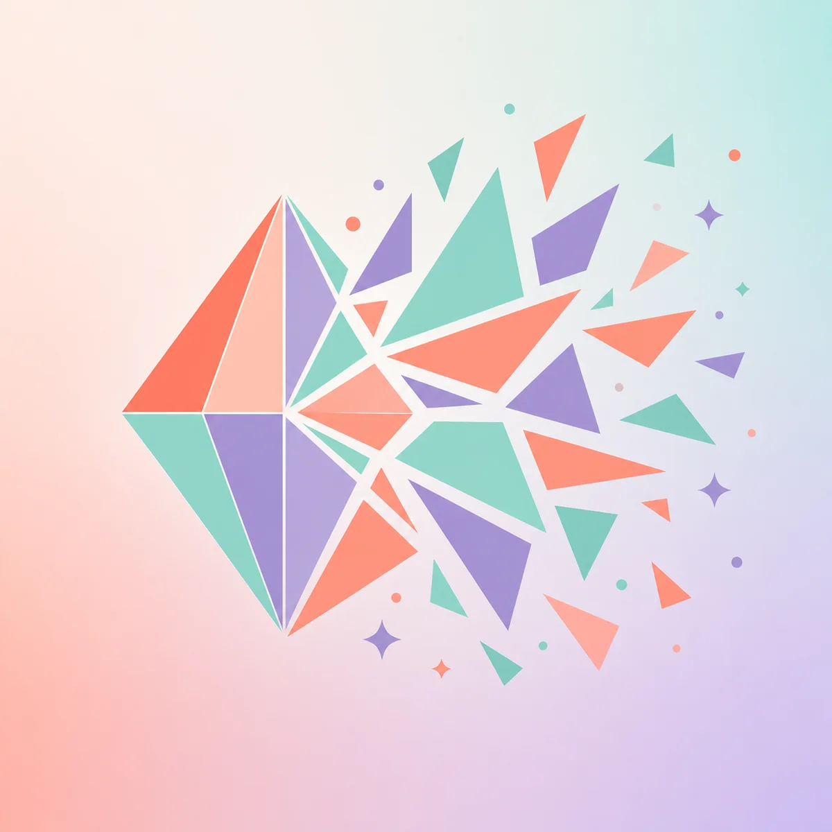 Radiating geometric polygons symbolizing authentic self-expression in dating