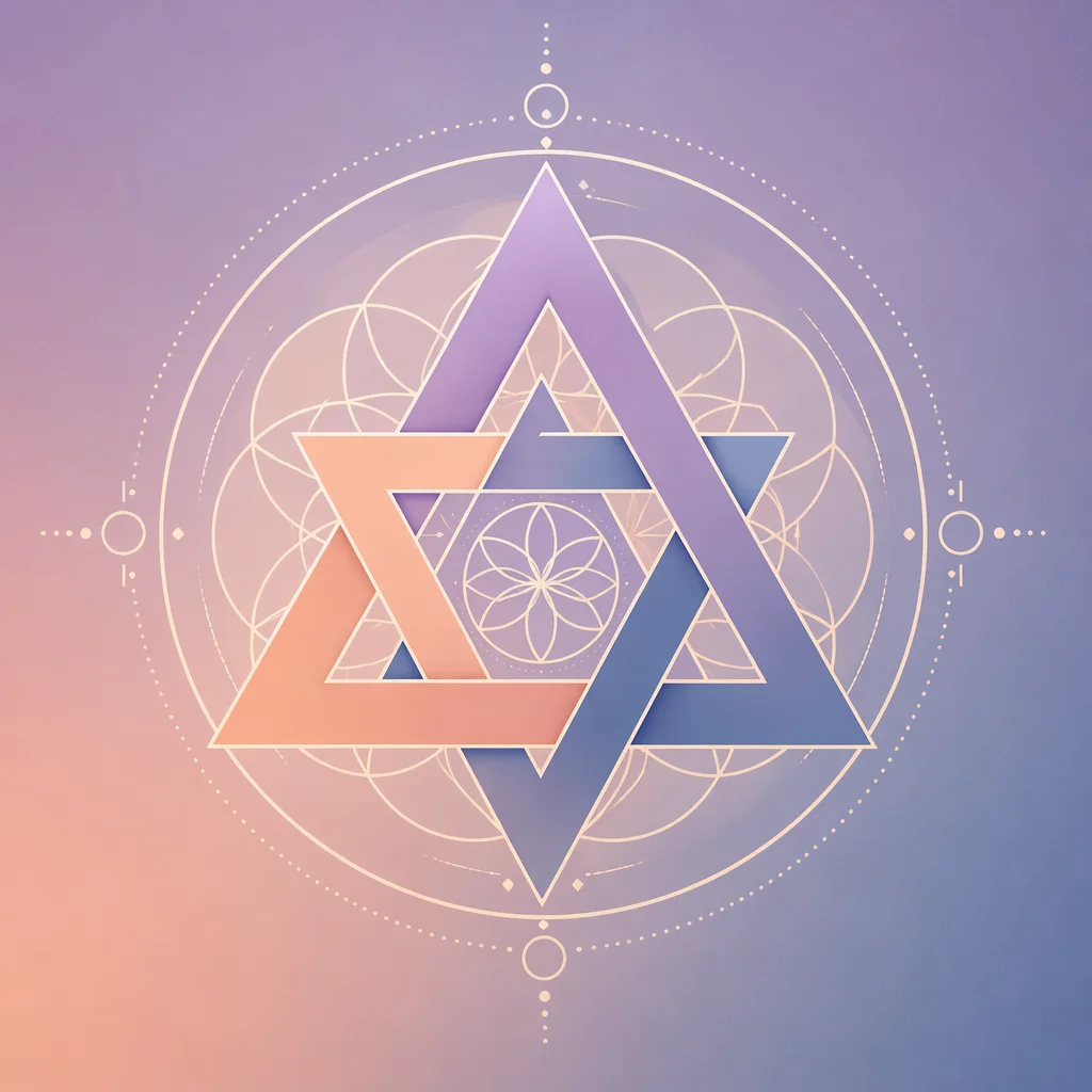 Balanced triangle mandala symbolizing harmony between swinging and committed partnership