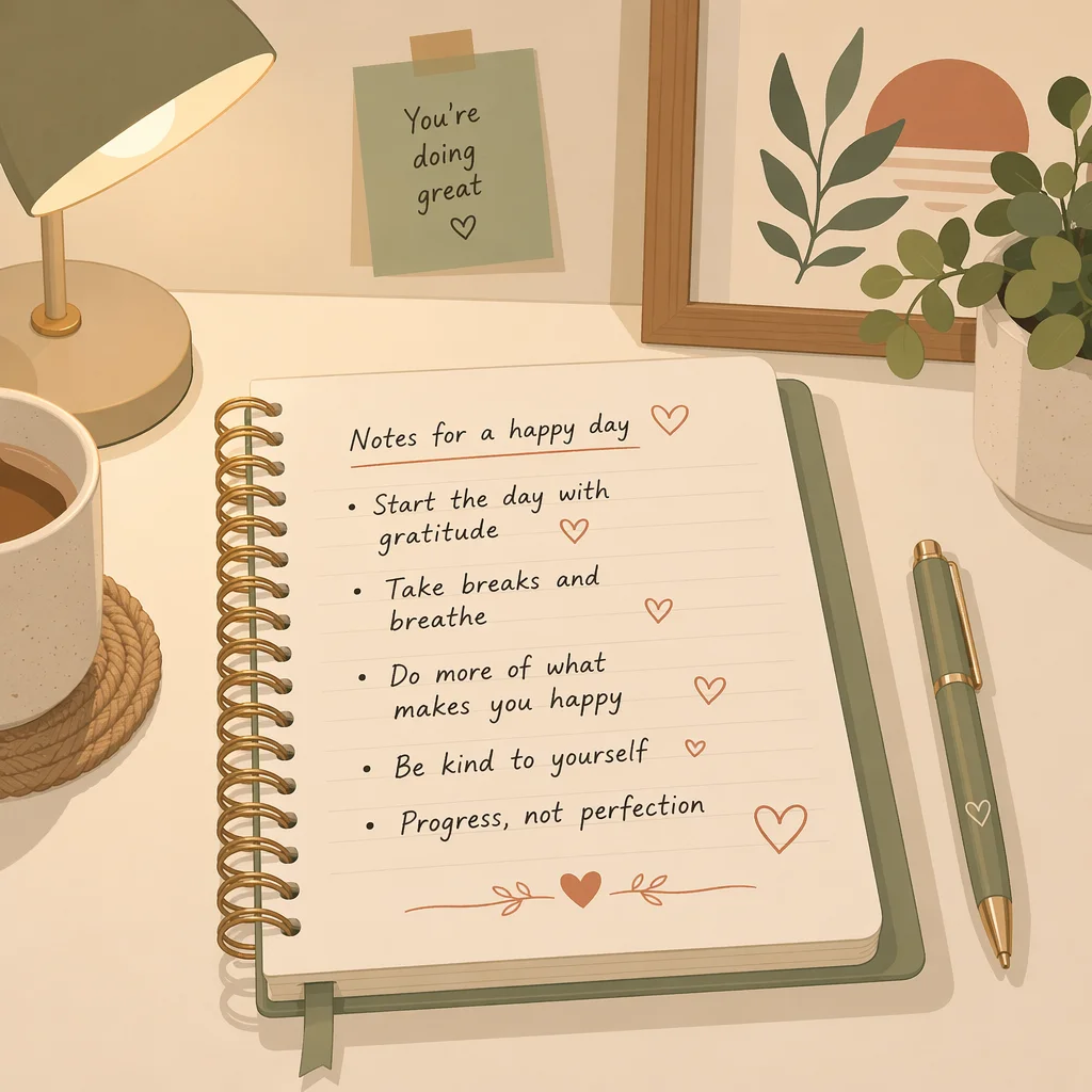 Notebook and pen on a desk representing the structured debrief approach couples can use