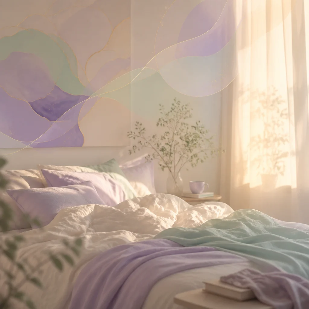 Quiet bedroom with morning light through curtains conveying emotional aftermath of intimate experience