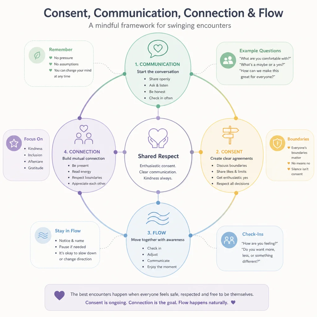 Three-column infographic of nonverbal consent body language cues