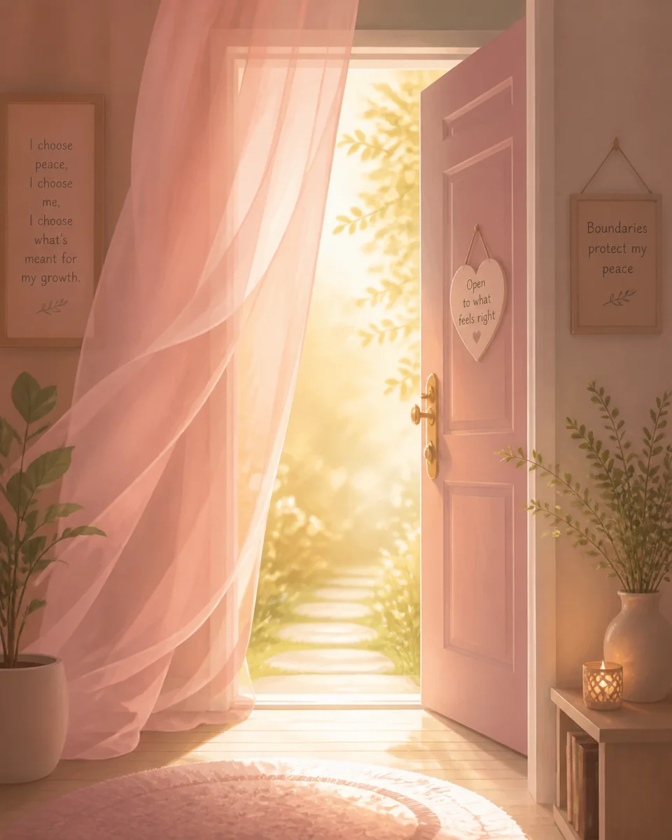 Abstract doorway with warm light representing selective disclosure about cuckold lifestyle