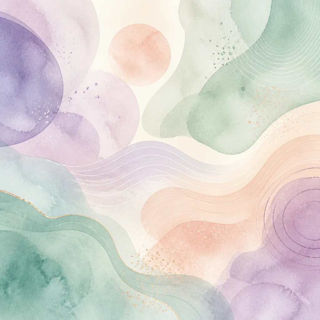 Abstract soft watercolor representing sensory balance and calm during intimate group settings