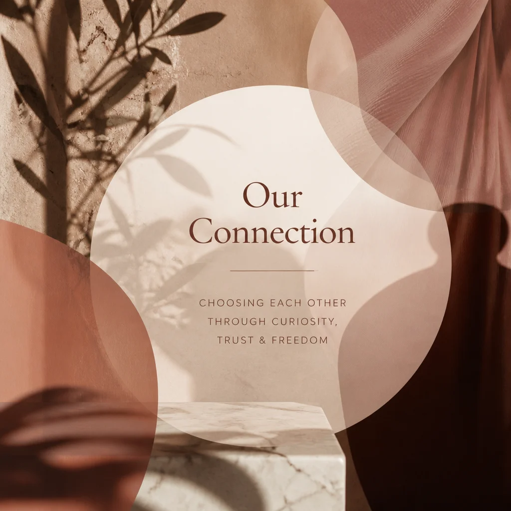 Layered translucent circles radiating outward representing trust building through vulnerability