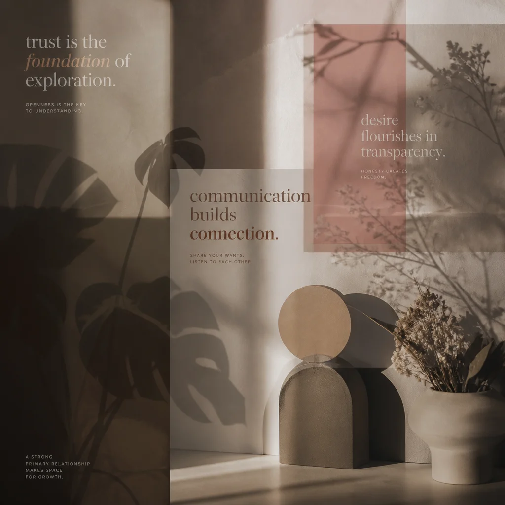 Overlapping spheres merging with warm glow representing deepened communication