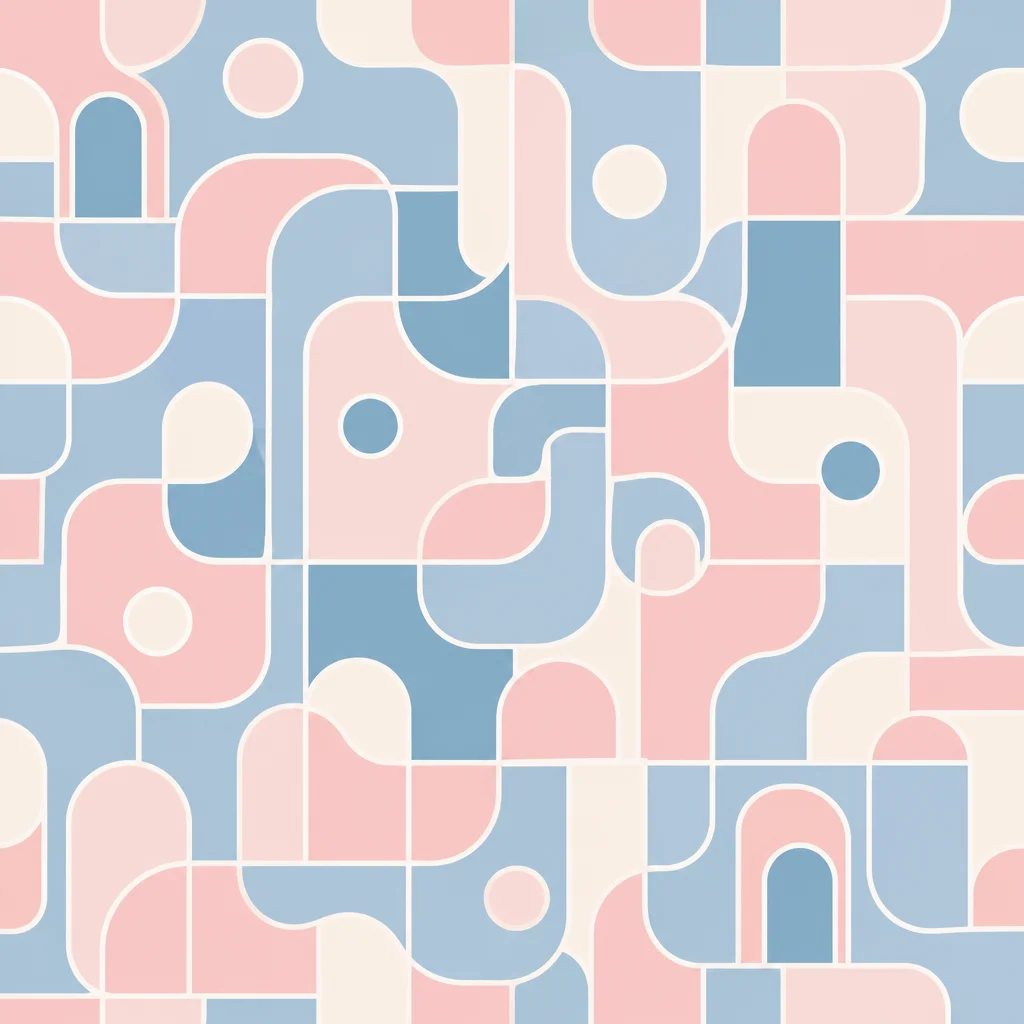 Interlocking geometric shapes representing connection and boundaries