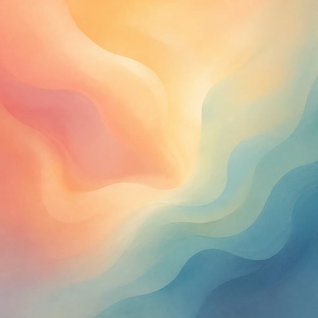 Soft abstract of two color fields merging to represent ambiamorous flexibility