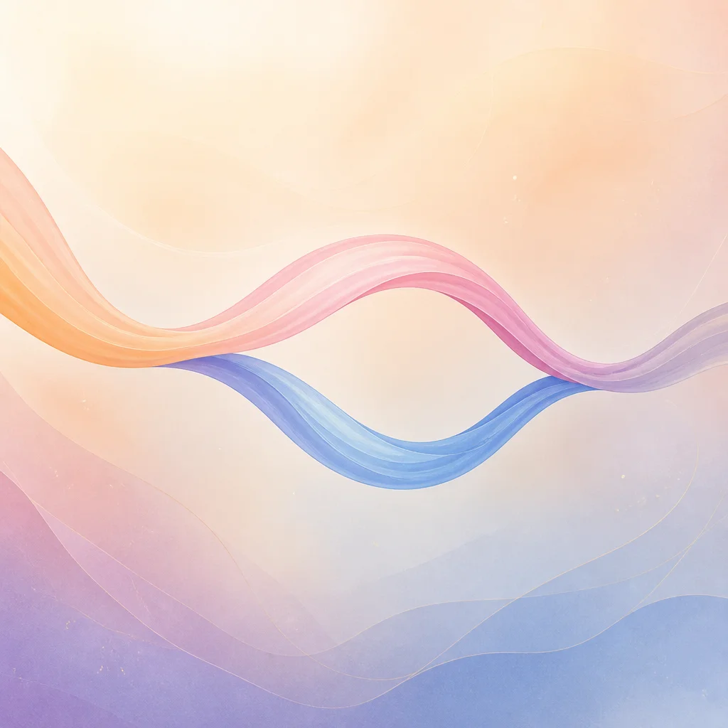 Soft abstract ribbon splitting and rejoining to represent ambiamorous flexibility