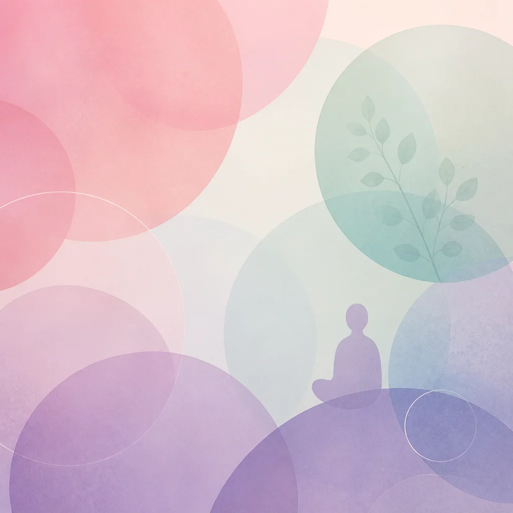 Layered translucent pastel circles representing the ambiamorous self-check process