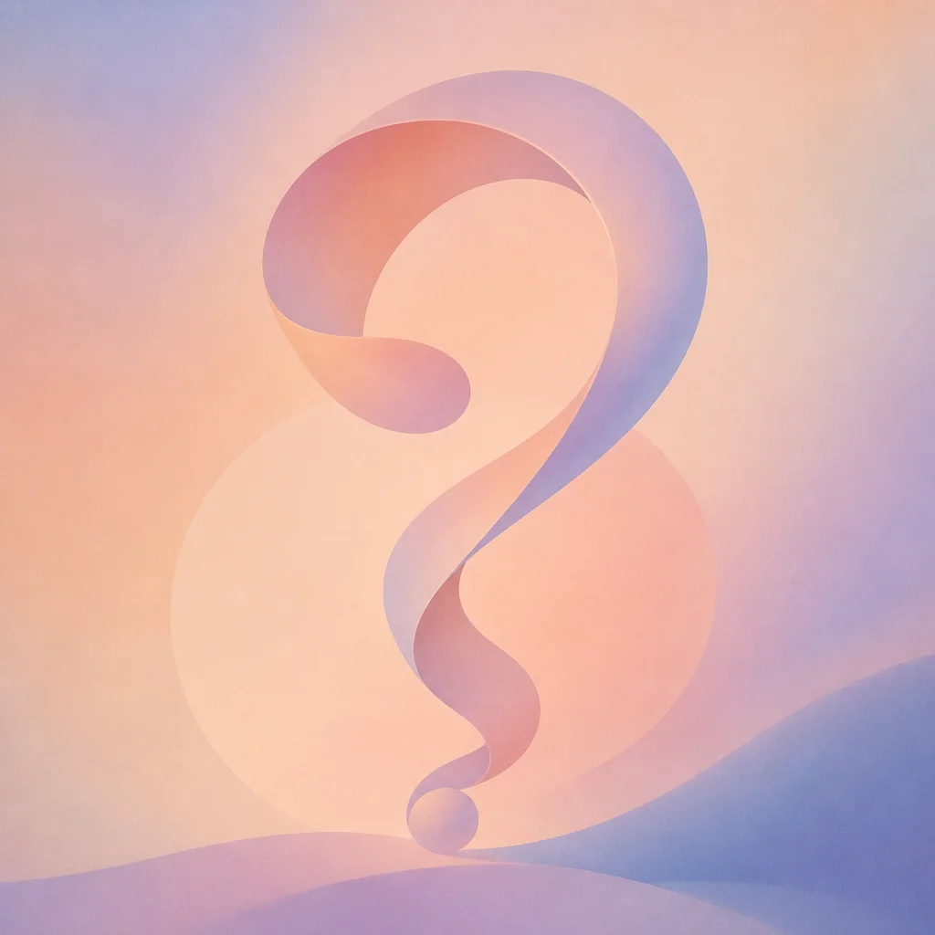 Soft abstract question mark curl representing how to know if you are ambiamorous