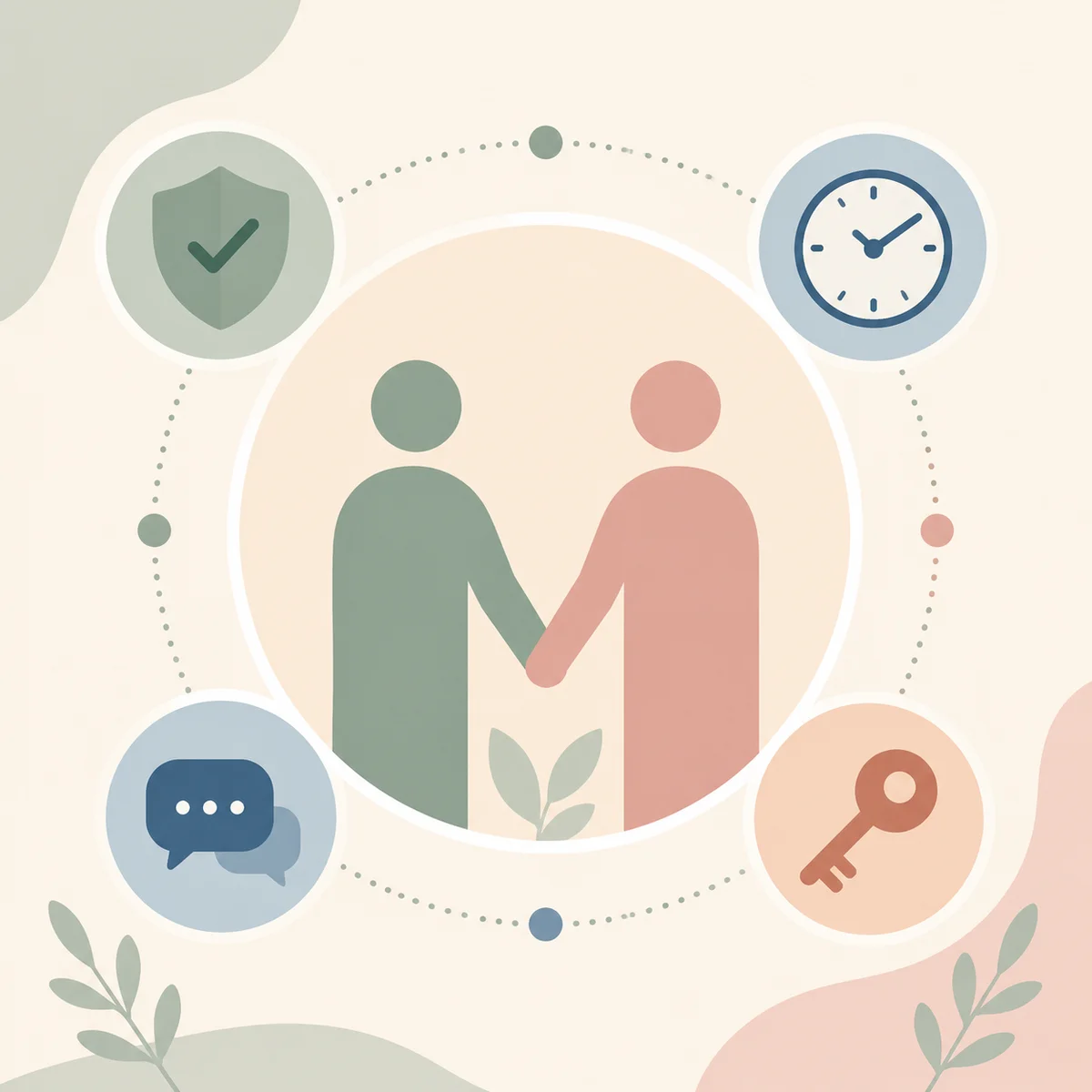 Infographic of two partners setting hotwife relationship boundaries together