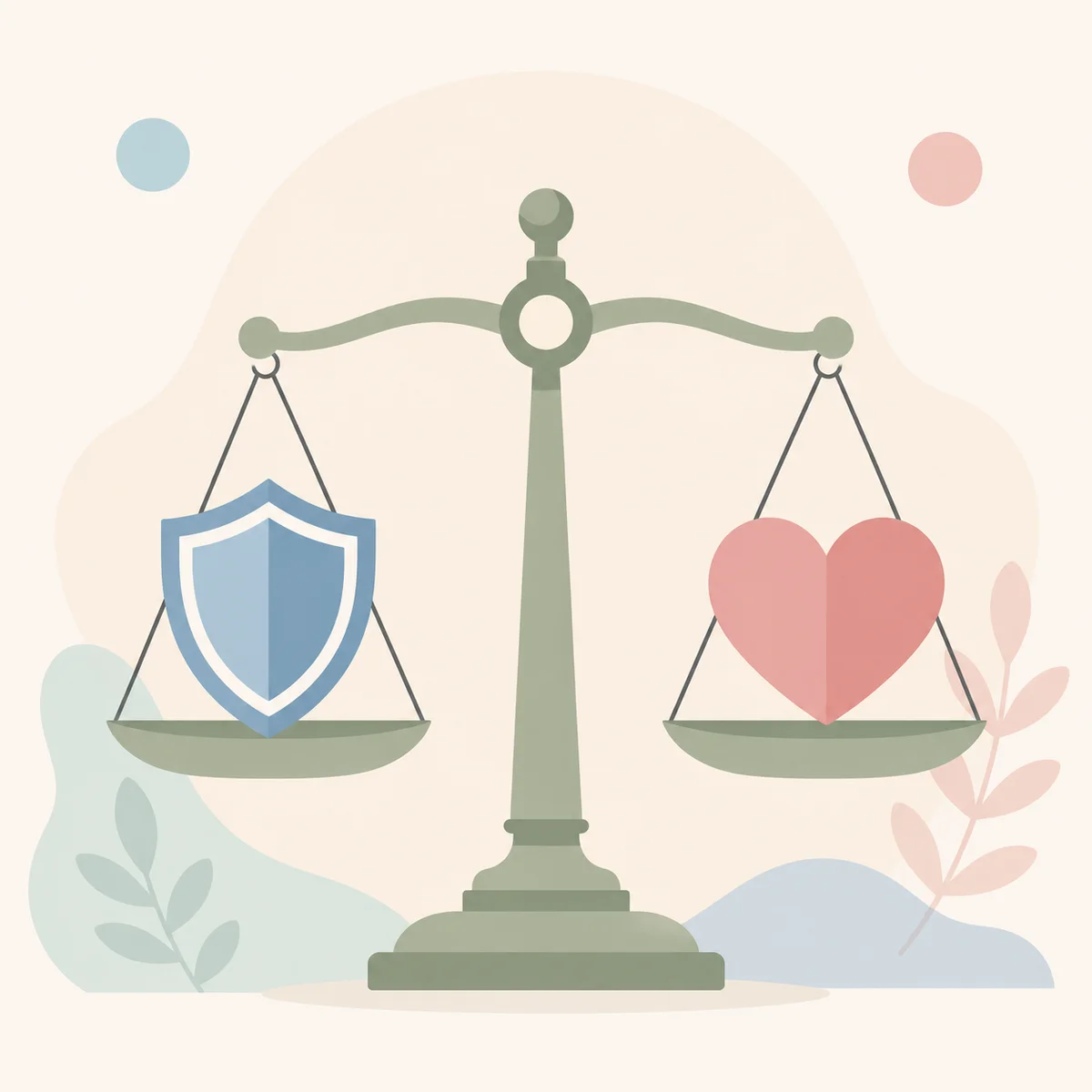 Balance scale symbolizing safety and connection in hotwife relationship boundaries