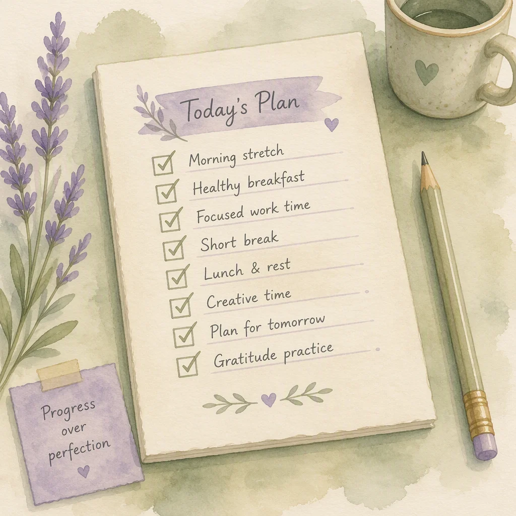 Watercolor illustration of a checklist for discussing veto agreements in polyamory