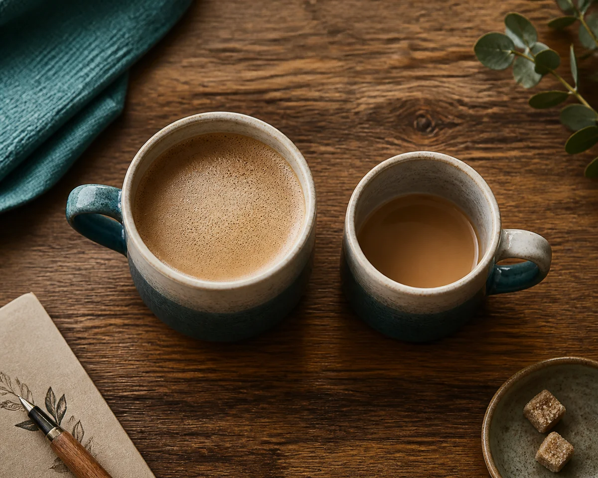 Two ceramic mugs side by side representing different paces in ENM dating resumption and honoring each partner's rhythm